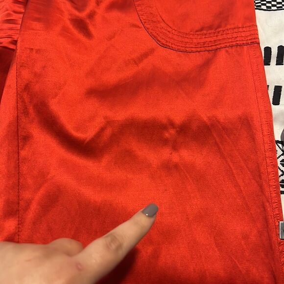 Sz 4 Armani Exchange Red Silk Blend Wide Leg Pants - Picture 16 of 17